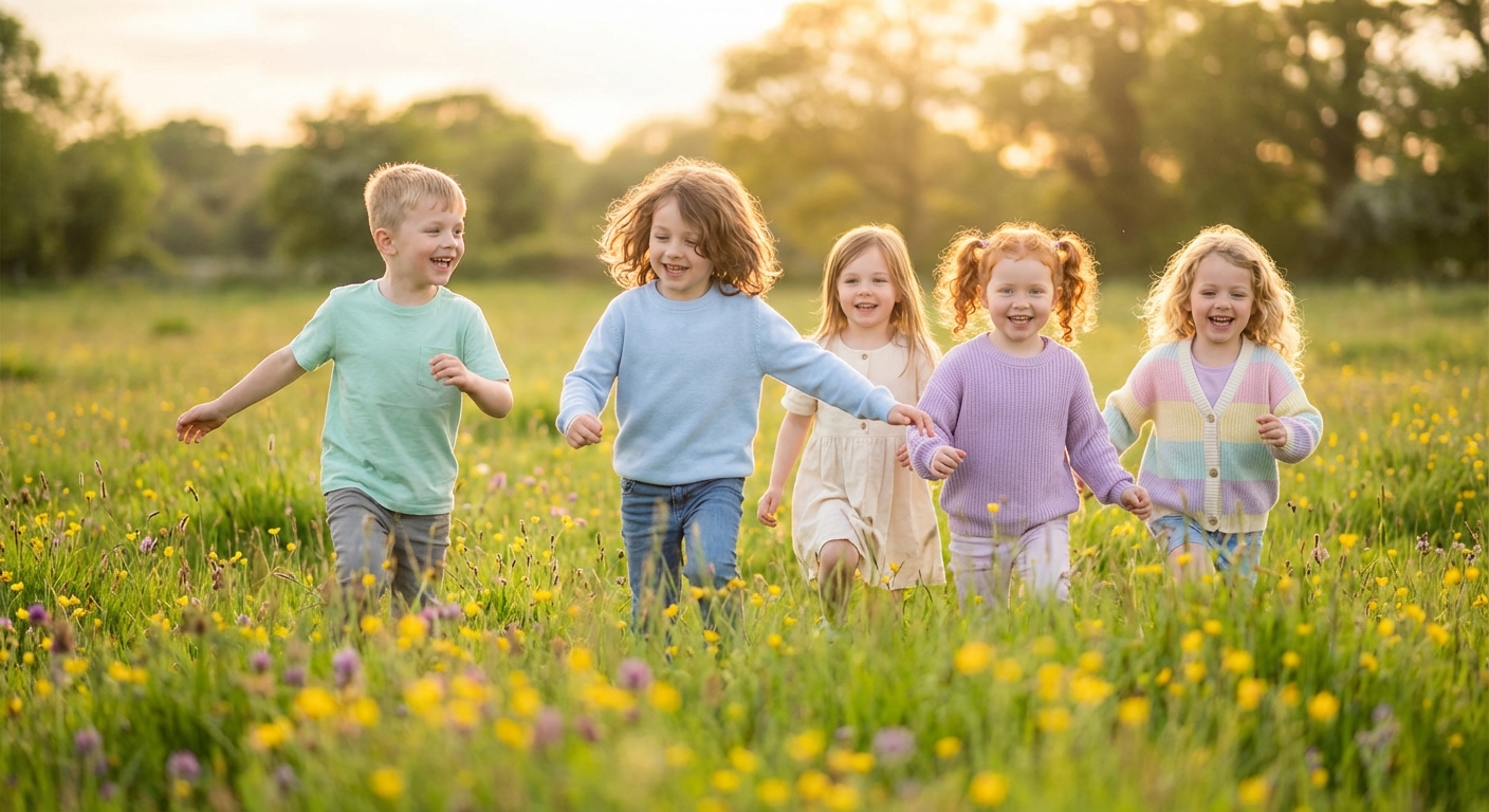 Happy child with hair care products
